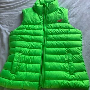 Hollister Bright Green Puffer Vest